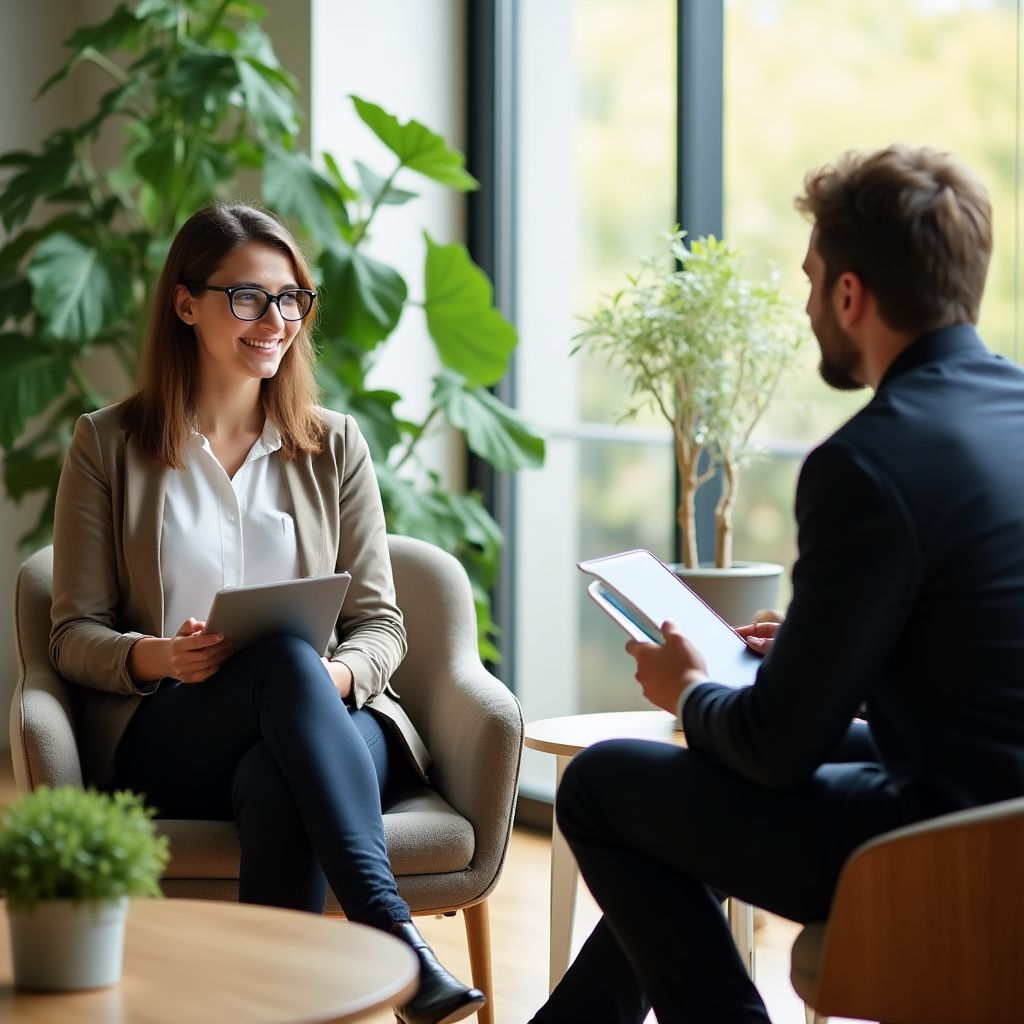 Sesiune individuală de coaching în cabinet modern